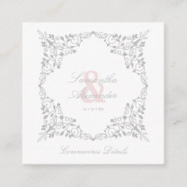 Tarjeta De Recepción Covid19 Wedding Details Classic Elegant Flourish