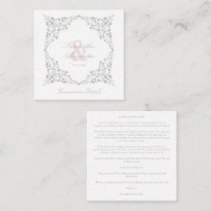Tarjeta De Recepción Covid19 Wedding Details Classic Elegant Flourish