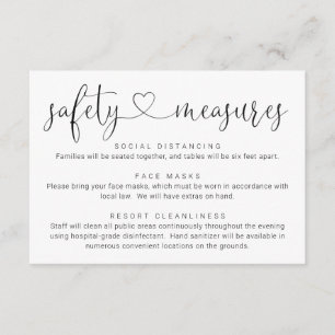 Tarjeta De Recepción Covid 19 Información de Distancia Social Máscara d