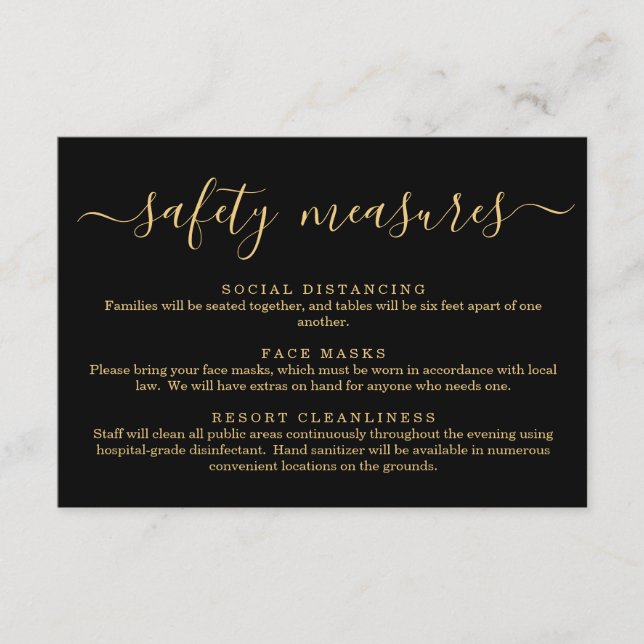 Tarjeta De Recepción Covid 19 Información de Distancia Social Máscara d (Anverso)