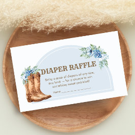 Tarjeta De Recepción Cowboy Baby Shower Diaper Raffle