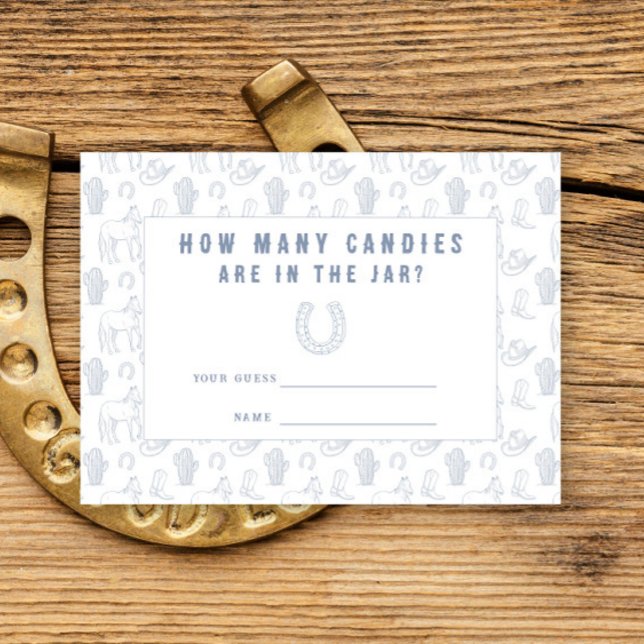 Tarjeta De Recepción Cowboy Bebé ducha Adivinan cuántos dulces (Subido por el creador)