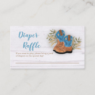 Tarjeta De Recepción Cowboy Bootie Baby Shower Diaper Raffle