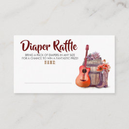 Tarjeta De Recepción Cowboy Boots Red Diaper Raffle Ticket