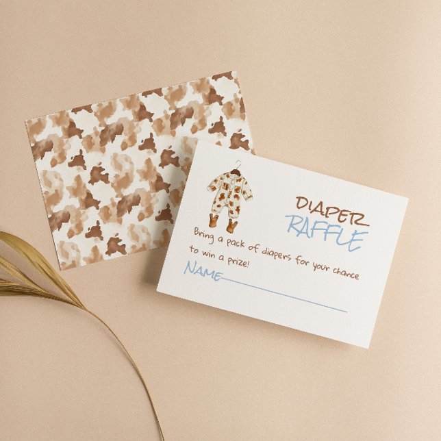 Tarjeta De Recepción Cowboy Brown Ropa West Diaper Raffle (Subido por el creador)