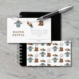 Tarjeta De Recepción Cowboy Clothesline Baby Shower Diaper Raffle