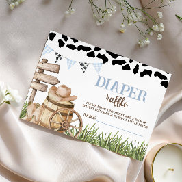 Tarjeta De Recepción Cowboy Diaper Raffle Insert
