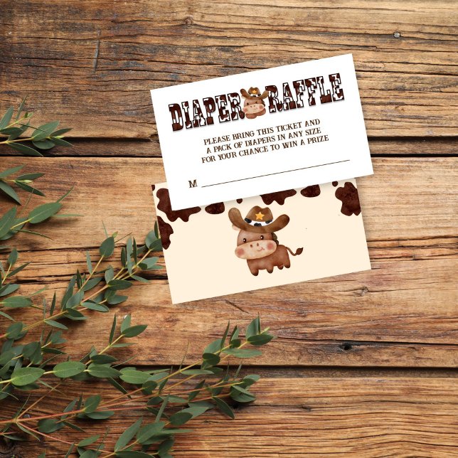 Tarjeta De Recepción Cowboy lindo bebé caballo diapé occidental rifa (Cowboy cute baby horse western horses ranch baby shower diaper raffle enclosure card raffle tickets)