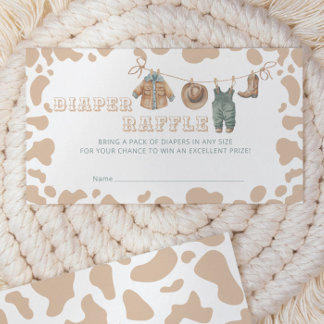 Tarjeta De Recepción Cowboy Western Plaid Baby Shower Diaper Raffle