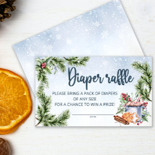 Tarjeta De Recepción Cozy Winter Hot Cocoa Boleto de rifa de pañal de n