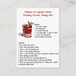 Tarjeta De Recepción Cranberry Cinnamon Whiskey Sour Enclosure Card