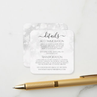 Tarjeta De Recepción Crea Tu Propia Boda con Bokeh Blanco