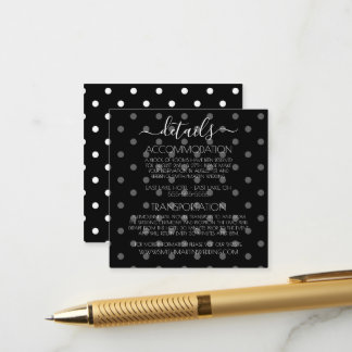 Tarjeta De Recepción Crea Tu Propia Boda de Lunares en Blanco y Negro