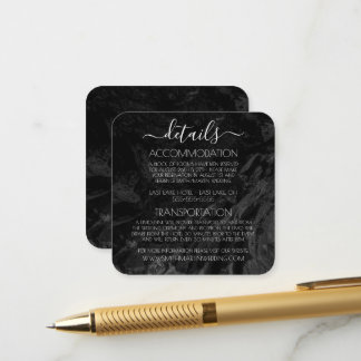 Tarjeta De Recepción Crea Tu Propia Boda de Mármol Negro