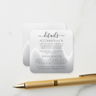 Tarjeta De Recepción Crea Tu Propia Boda Minimalista de Onda de Plata