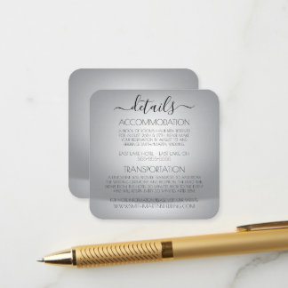 Tarjeta De Recepción Crea Tu Propia Boda Minimalista Moderna de Plata