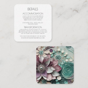 Tarjeta De Recepción Crea tu propia - Flores de papel de época de Bonit