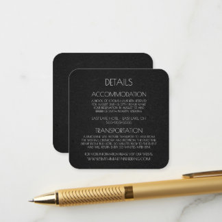 Tarjeta De Recepción Crea tu propia textura negra personalizada minimal
