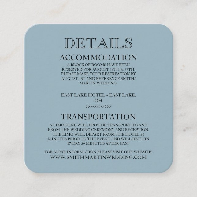 Tarjeta De Recepción Crea tu propio - Azul agitado (Anverso)