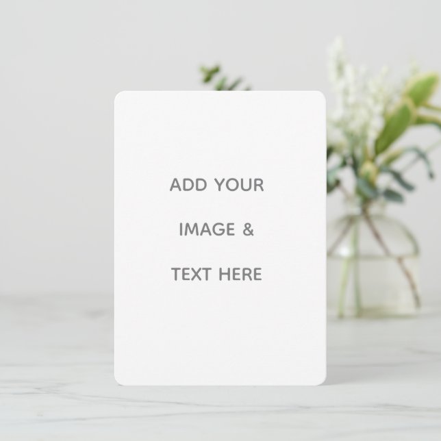 Tarjeta De Recepción Crea tu propio blanco  (Anverso de pie)