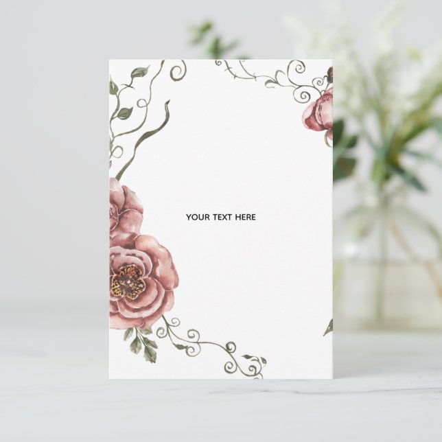 Tarjeta De Recepción Crea tu propio floral  (Anverso de pie)