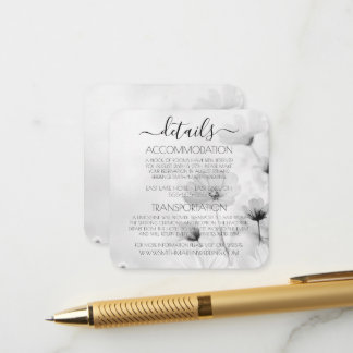 Tarjeta De Recepción Crea tus Propias Flores Pequeñas en Blanco y Negro