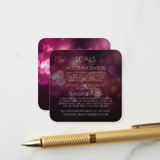 Tarjeta De Recepción Crea tus Propios Detalles de Purpurina Rosa Oscuro