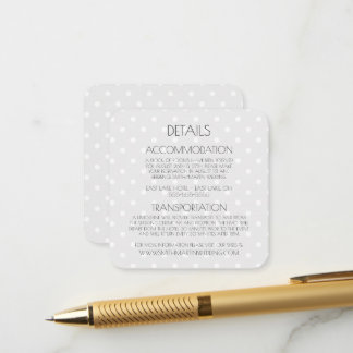 Tarjeta De Recepción Crea tus propios lunares retro grises detalles