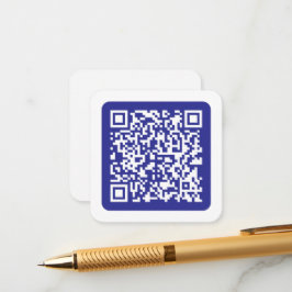 Tarjeta De Recepción Crea un código QR escaneable | Editable Azul Oscur