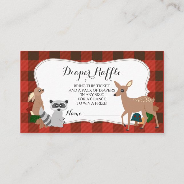 Tarjeta De Recepción Creaciones De Woodland Ticket De Raffles De Diapé (Anverso)