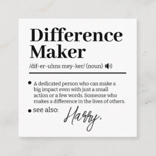 Tarjeta De Recepción Creador de Diferencias Personalizado, Regalo de Ag