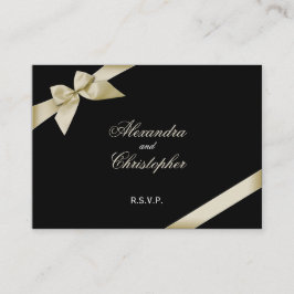 Tarjeta De Recepción Cream Ribbon RSVP Minicard