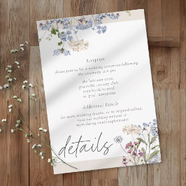 Tarjeta De Recepción Cream Wildflower Garden Elegant Wedding Details