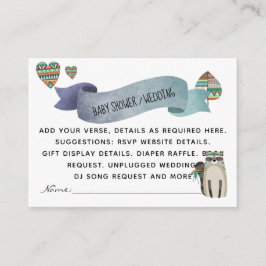 Tarjeta De Recepción Crear propios insertos de eventos - Animales de Wo