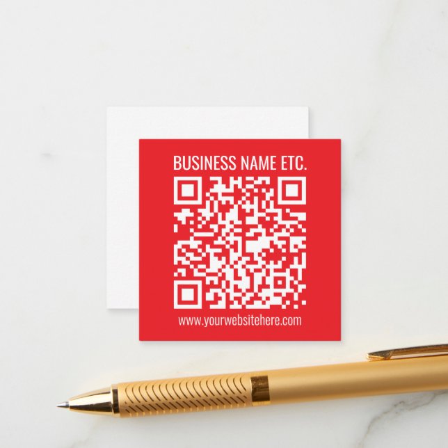 Tarjeta De Recepción Crear su propio código QR instantáneamente | Rojo  (Anverso/Reverso In Situ)