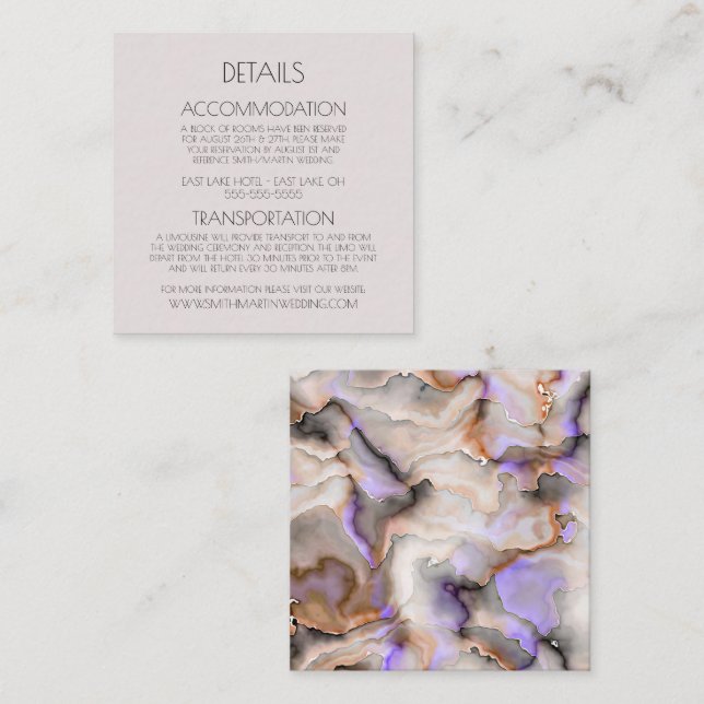 Tarjeta De Recepción Crear su propio Naranja Personalizado Marble (Anverso / Reverso)