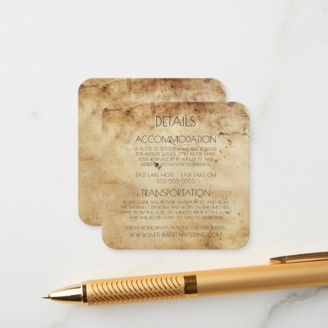 Tarjeta De Recepción Crear su propio Personalizado Sepia Papel antiguo (Anverso/Reverso In Situ)