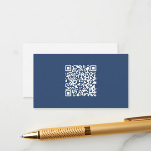 Tarjeta De Recepción Crear un código QR explorable   Azul de la armada 