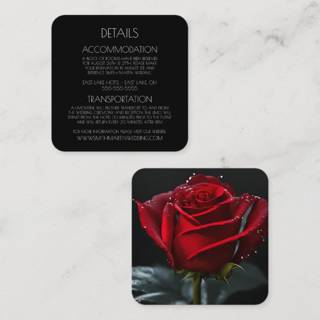 Tarjeta De Recepción Crear una sola rosa roja Personalizado propia (Anverso / Reverso)