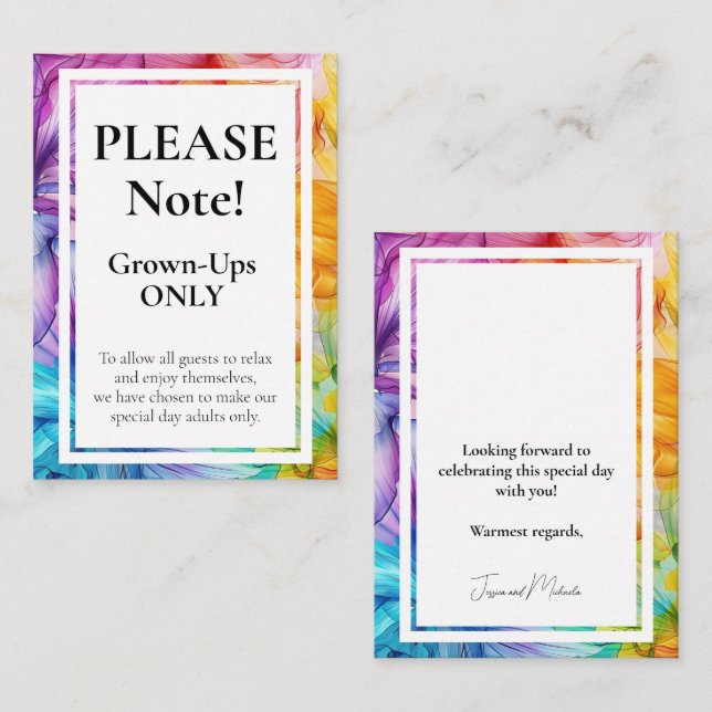 Tarjeta De Recepción Crecer SÓLO Bloom Eéreo (Anverso / Reverso)