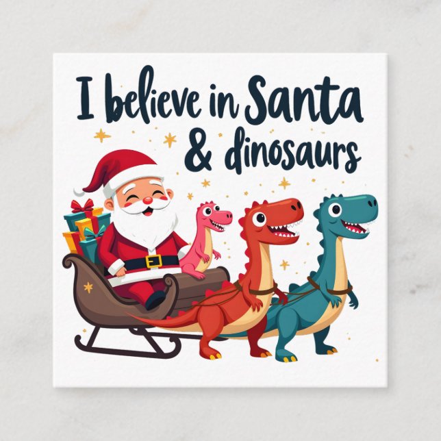 Tarjeta De Recepción cree en Santa y los dinosaurios (Santa Elena (Anverso)