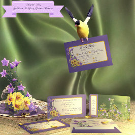 Tarjeta De Recepción Crema de bodas del jardín de primavera de Goldfinc