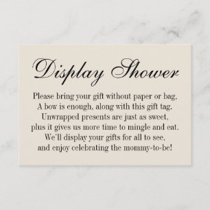 Tarjeta De Recepción Crema para baby shower sin envolver, elegante y si