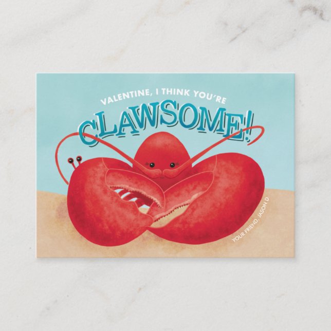 Tarjeta De Recepción Creo que eres Clawsome Classroom Valentine (Anverso)