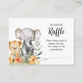 Tarjeta De Recepción Cría animal Jungla Safari Diaper Raffle
