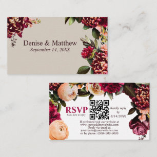 Tarjeta De Recepción Crisantemo romántico perfectamente pálido RSVP Cód