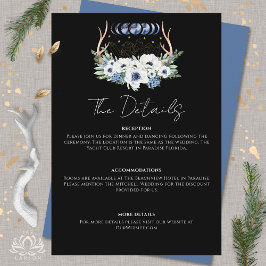 Tarjeta De Recepción Cristales de Luna Flores Boho Metafísico Boda 