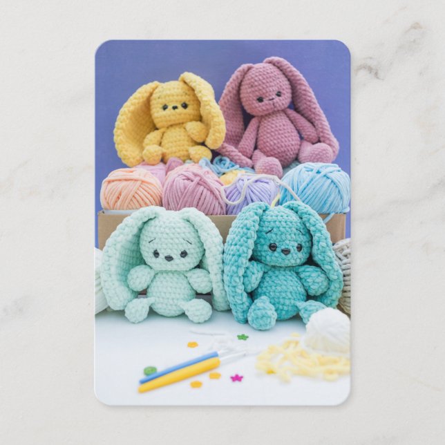 Tarjeta De Recepción Crochet Bunny Friends – Cozy Yarn Community (Anverso)