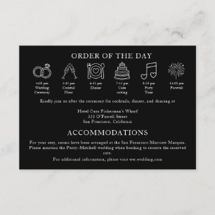 Tarjeta De Recepción Cronología de Boda de Terracota Naranja Quemada Mo