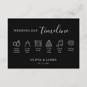 Tarjeta De Recepción Cronología de Boda Minimalista Simple